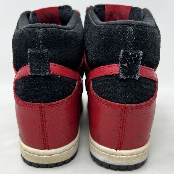 Nike Dunk Sky Hi Women's Size 8 Hidden Wedge Heels Black Red Shoes 528899-016 - Picture 5 of 13